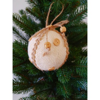 Новогодние шары с украшением из пуговиц  Ø80мм, цена за набор 3 шт (SH277)